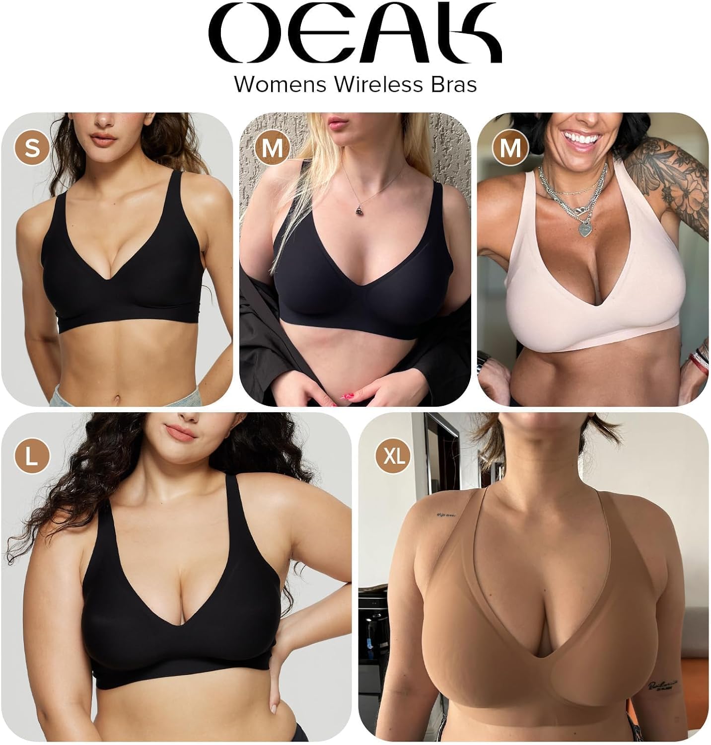 Sujetador Bralette Sin Aros Escote Profundo y Soporte Total