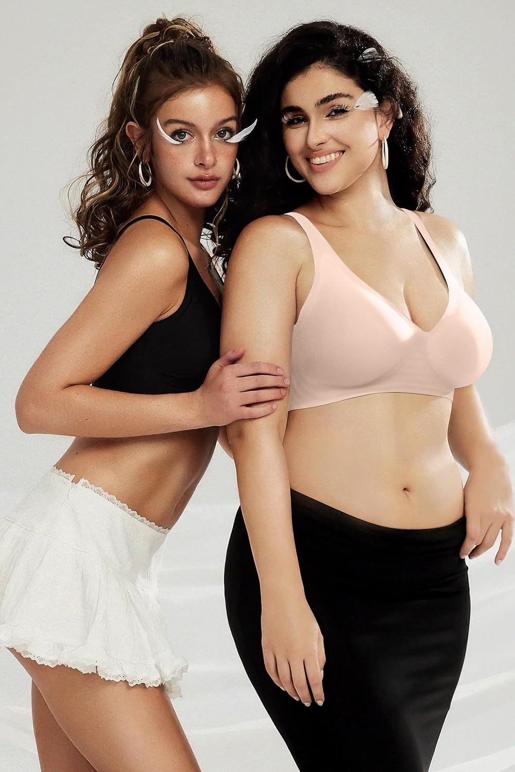 Sujetador Bralette Sin Aros Escote Profundo y Efecto Push Up