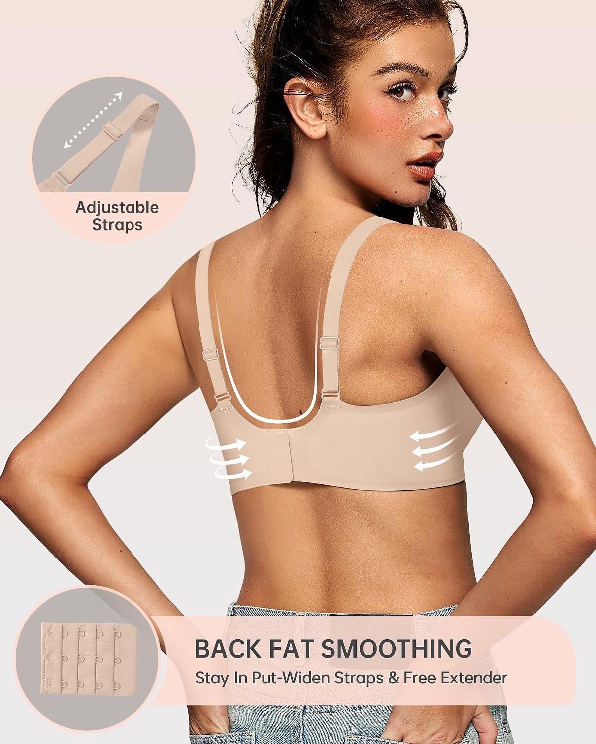 Sujetador Bralette Sin Aros Escote Profundo y Efecto Push Up