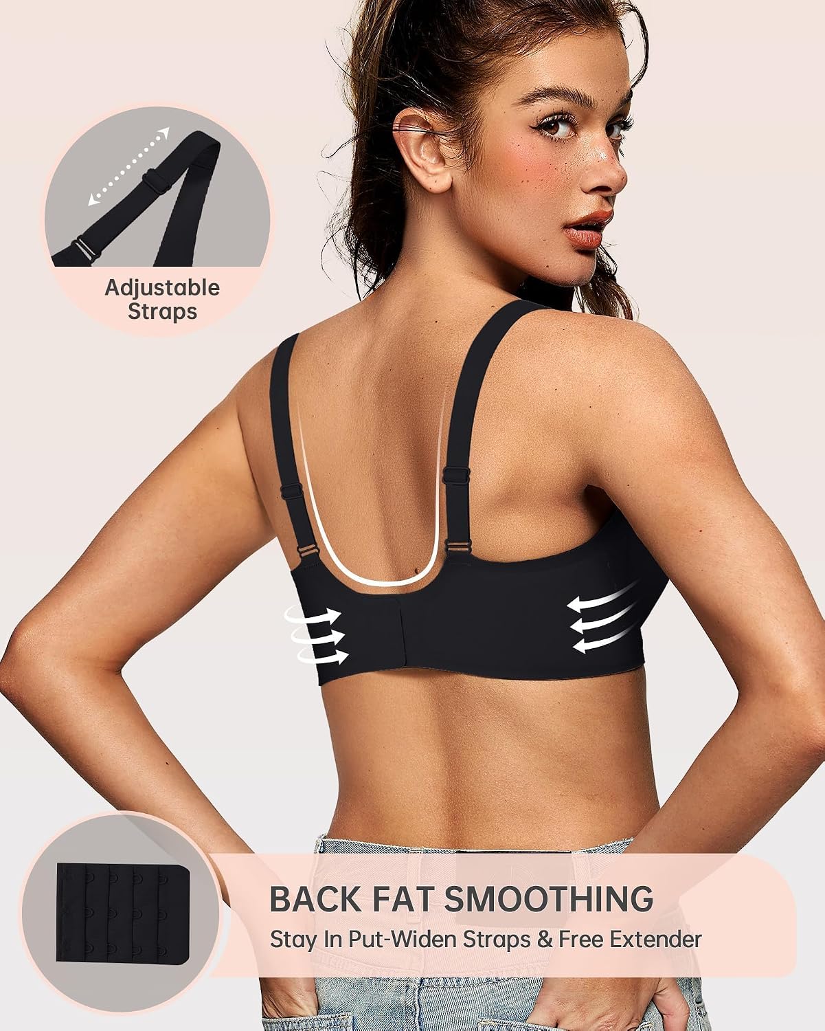 Sujetador Bralette Sin Aros Escote Profundo y Soporte Total