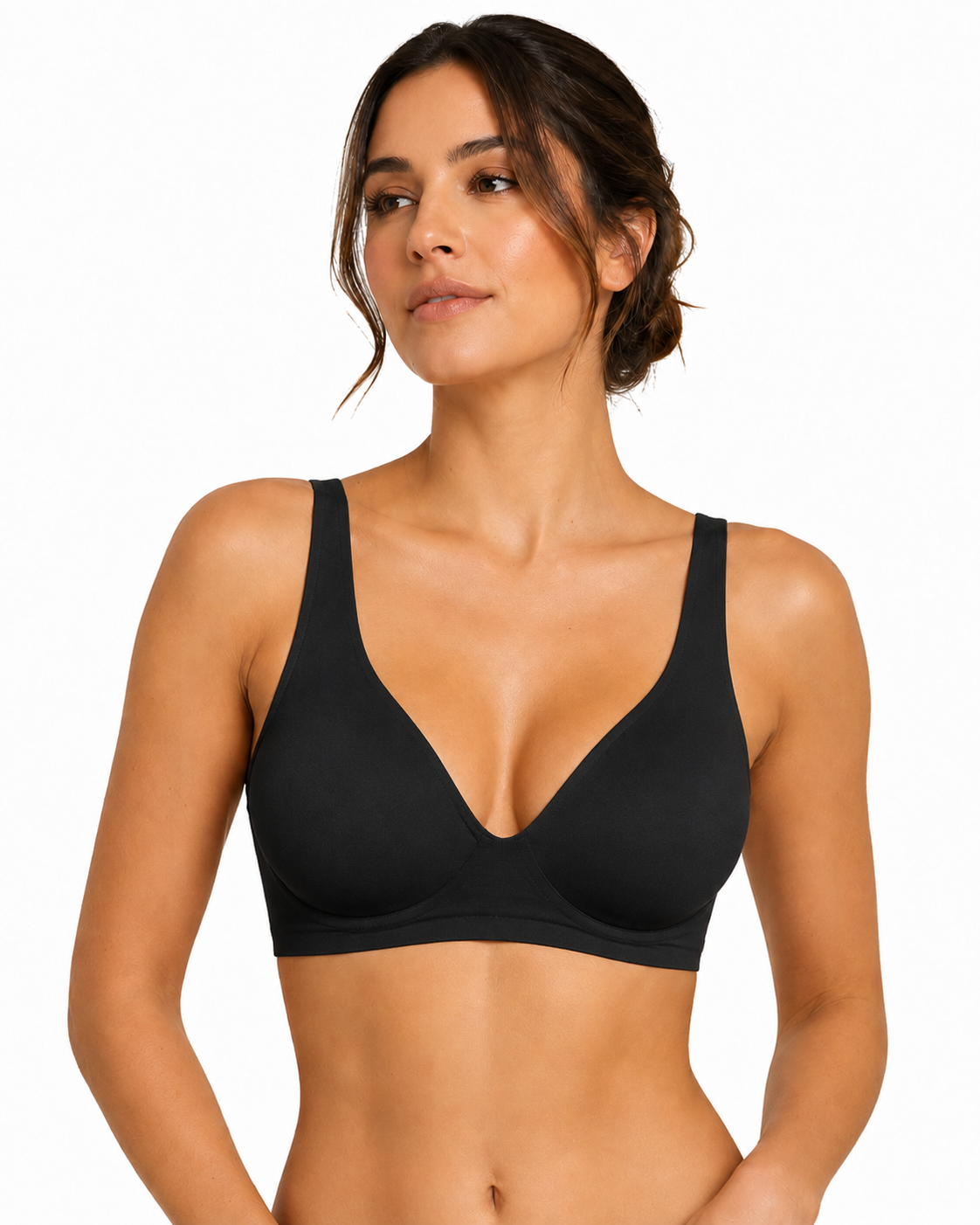 Sujetador Bralette Escote Profundo Sin Aros y Sin Costuras